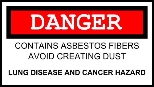 Asbestos warning card.